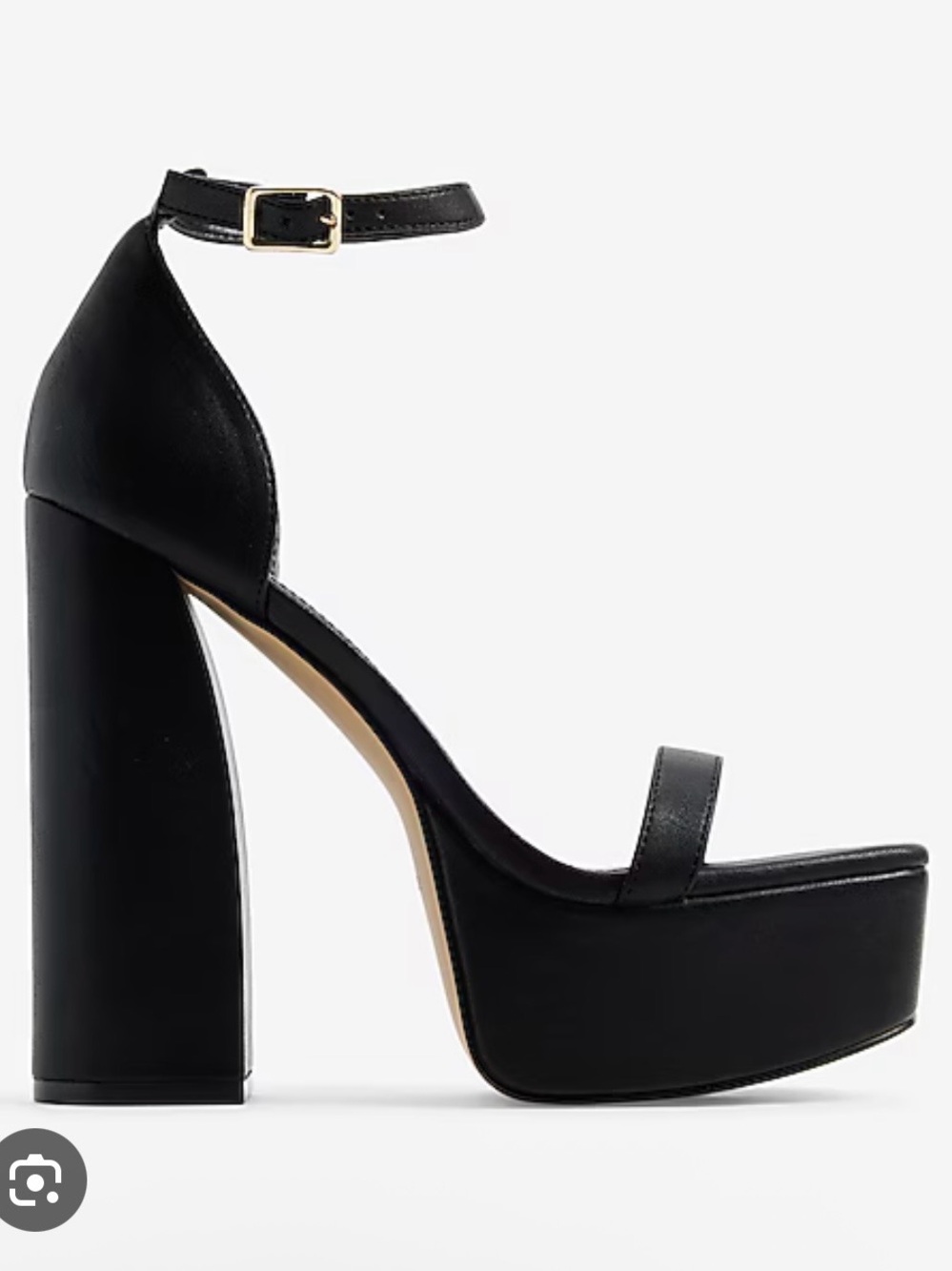 Express Black Platform Block-Heel Sandals with Ankle Strap